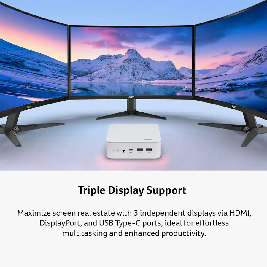 Acer Revo Box Mini PC Desktop – Intel Processor N150 (2025), 8GB DDR4 Memory, 512GB SSD Storage, White — White