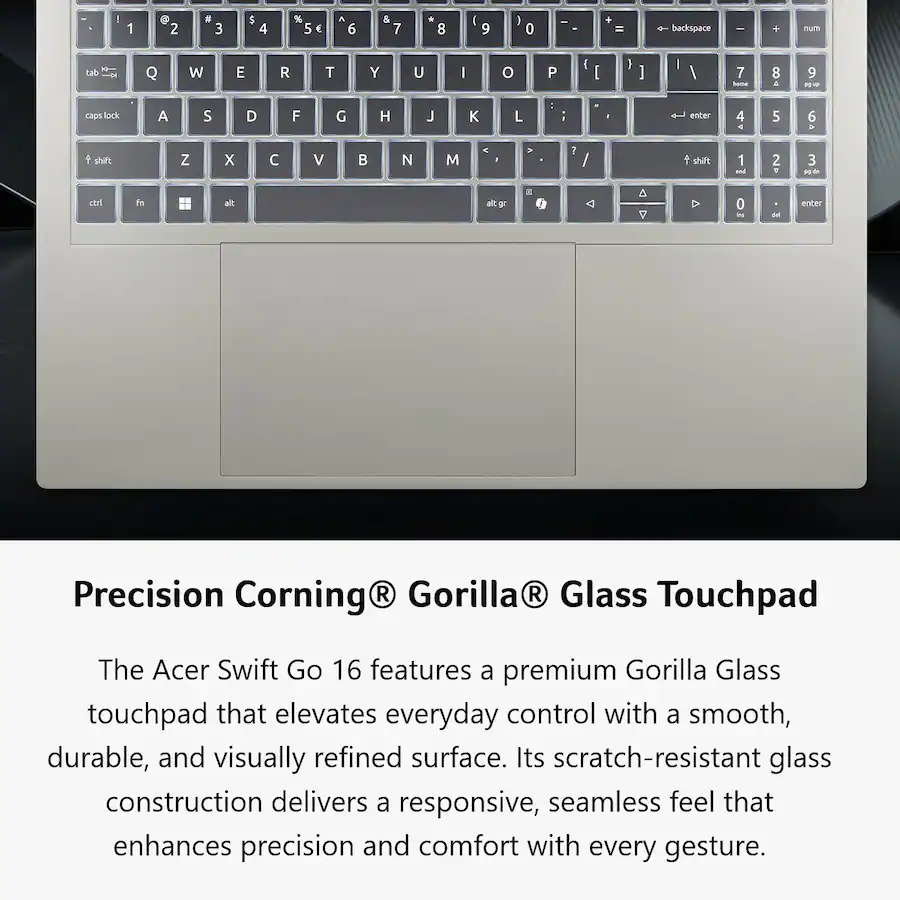 Acer Swift Go 16 AI Copilot+ PC 16″ 2K OLED Touchscreen Laptop, Intel Core Ultra 7 355, 32GB Memory, 1TB SSD, Vapor Silver — Vapor Silver