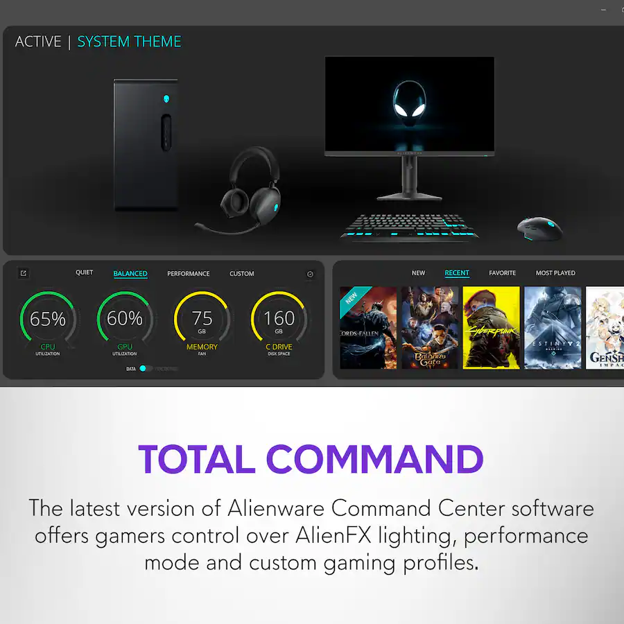 Alienware Aurora Gaming Desktop, Intel Core Ultra 9 Series 2 285K (2024), 32GB Memory, NVIDIA GeForce RTX 5080 16GB, 2TB Storage, Black — Black