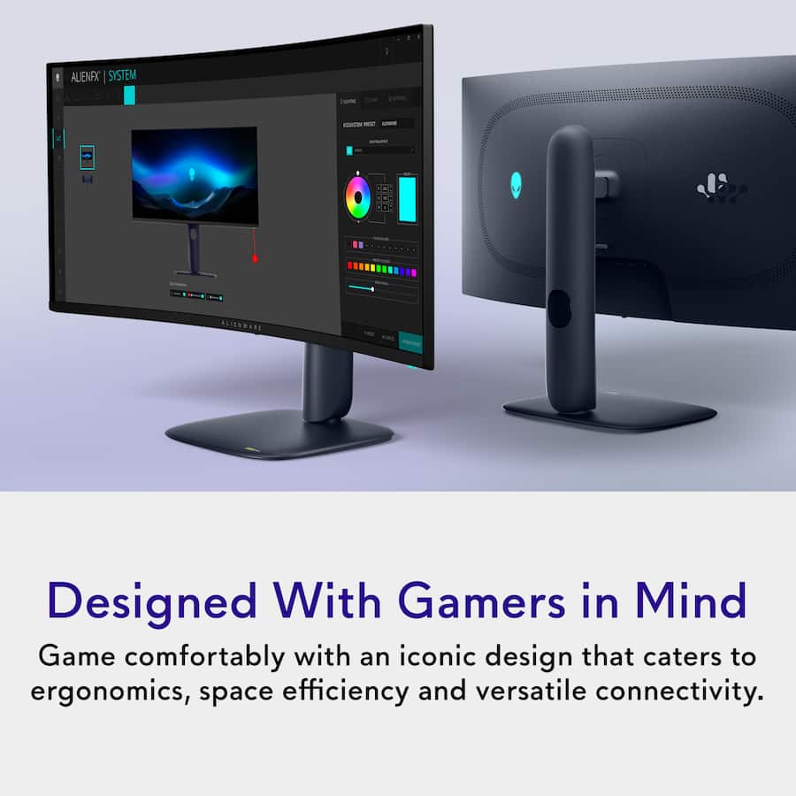 Alienware AW3425DW 34″ QD‑OLED Curved WQHD 240Hz Gaming Monitor, Interstellar Indigo — Interstellar Indigo