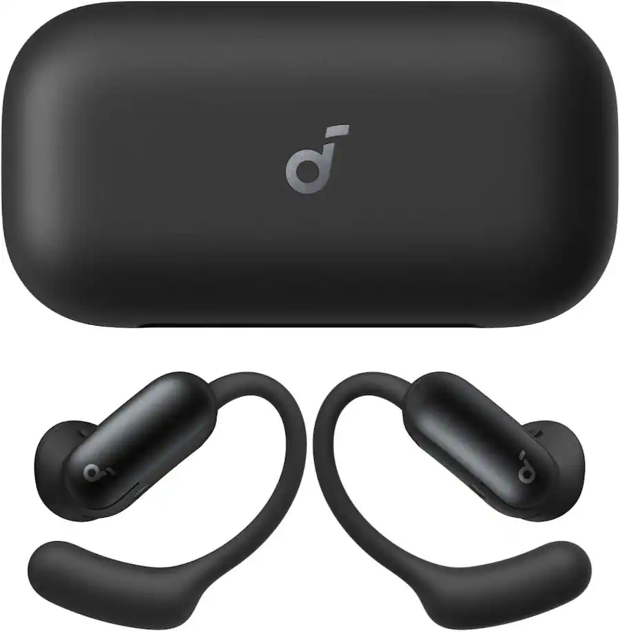 Anker Soundcore AeroFit 2 Pro Dual‑Form Wireless Bluetooth Earbuds with Open‑Ear and Active Noise Cancellation, Black — Black