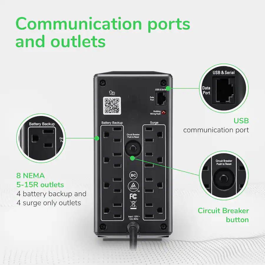 APC Back-UPS Pro 1050VA Retail Battery Backup and Surge Protector, Black — Black