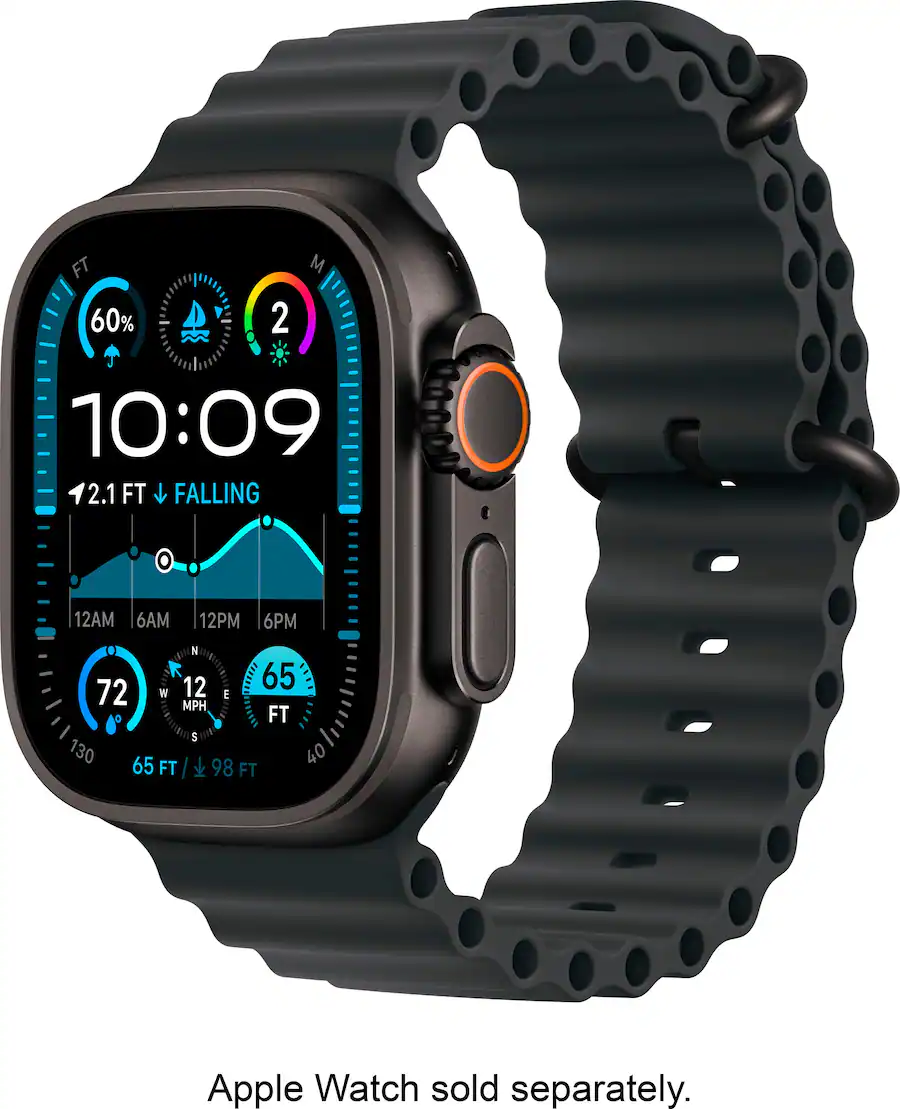 Apple 49mm Ocean Band, Titanium Finish Black — Black