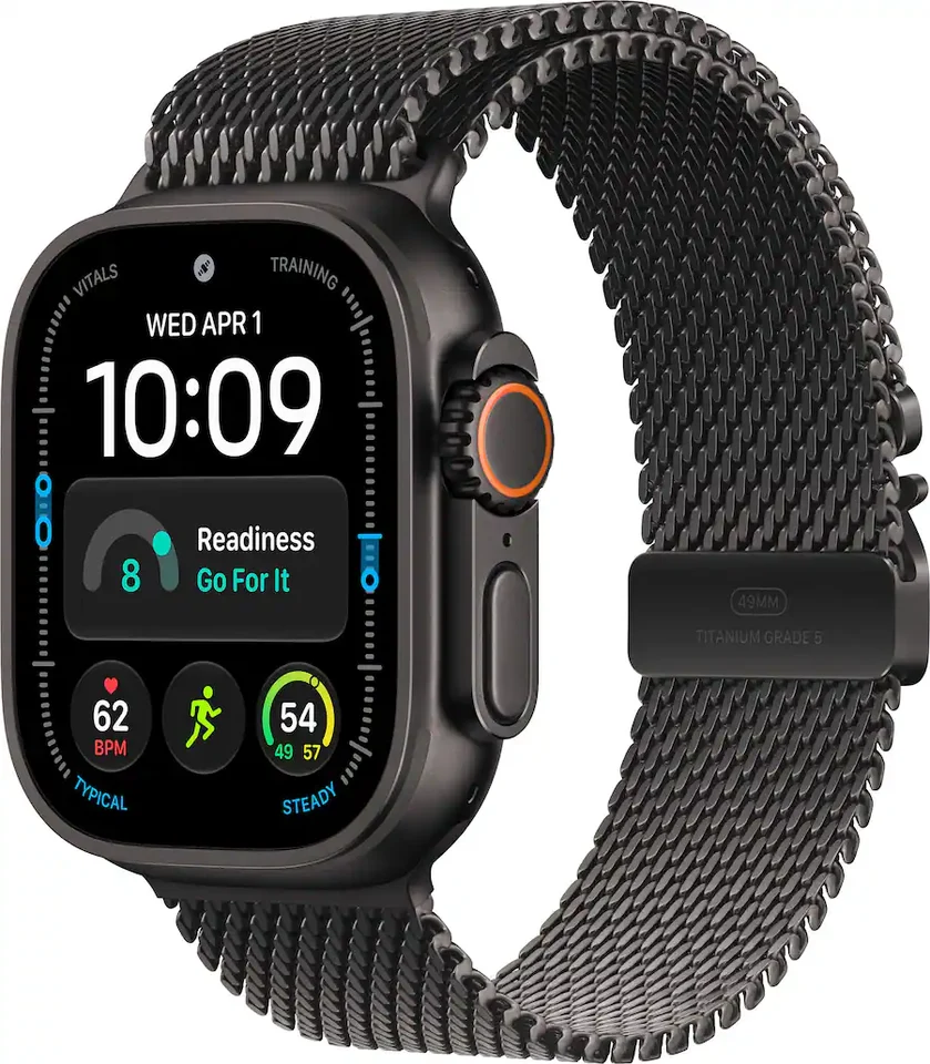 Apple Watch Ultra 4 GPS + Cellular 49mm Titanium Case with Black Titanium Milanese Loop (2026)