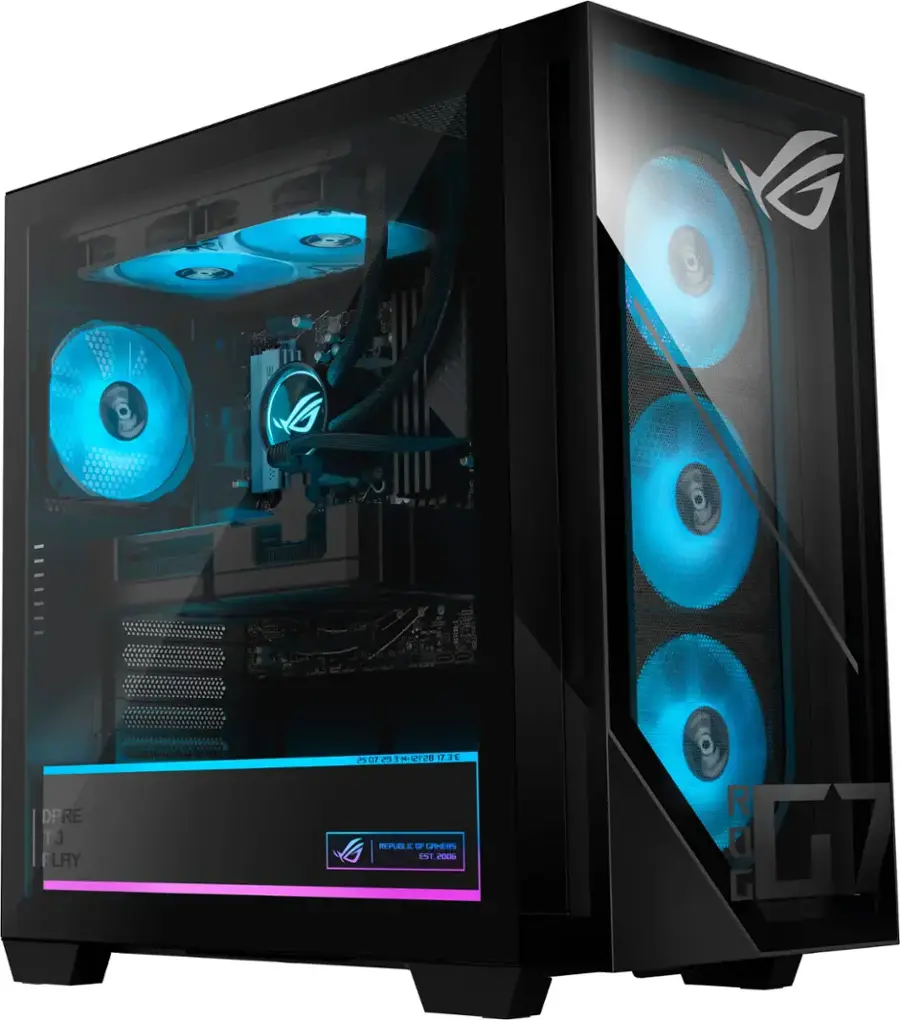 ASUS ROG GM700 Gaming Desktop – AMD Ryzen 7 9800X3D, NVIDIA GeForce RTX 5070 Ti 16GB, 32GB Memory, 2TB Storage, Black — Black