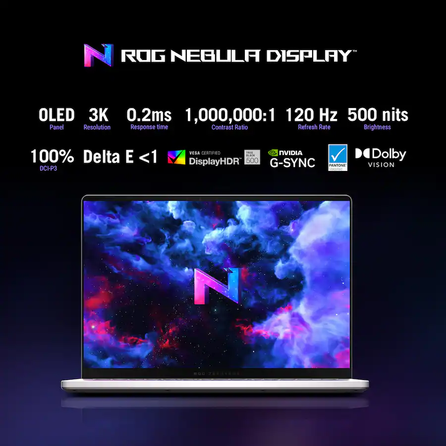 ASUS ROG Zephyrus G14 14″ 3K OLED 120Hz Gaming Laptop (AMD Ryzen™ 9 270, NVIDIA® GeForce RTX™ 5060, 16GB Memory, 1TB SSD), Platinum White — Platinum White