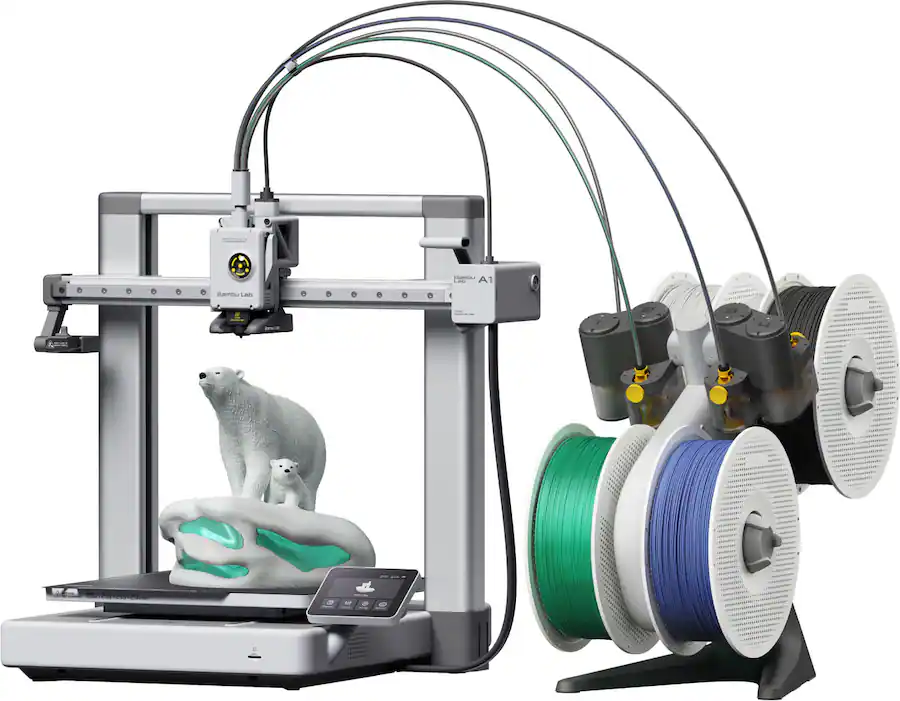 Bambu Lab A1 Combo 3D Printer, Silver — Silver