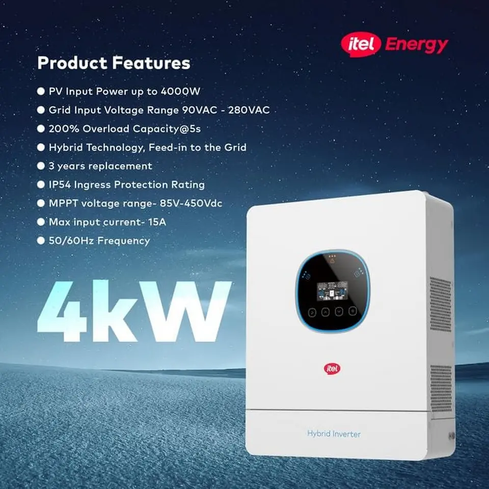itel 4kw Inverter Hybrid 24V IP54 1Phase IPV-4K24UPRO with wifi 4kva IP 54 — main product image