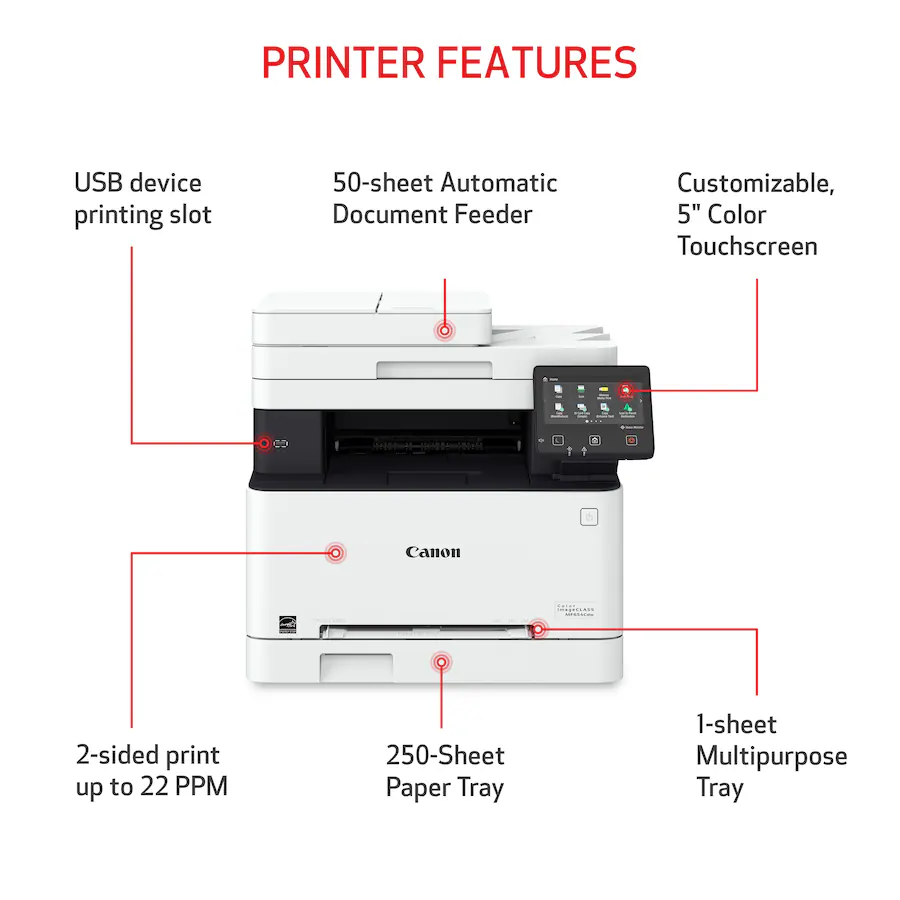 Canon imageCLASS MF654Cdw Wireless Color All-in-One Laser Printer White — White