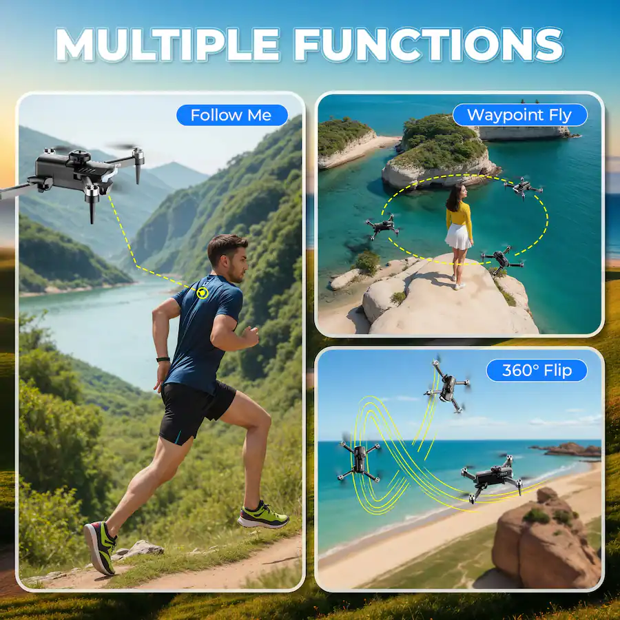 Contixo F19 Arvo Foldable Drone with 1080p HD Camera, Silver — Silver