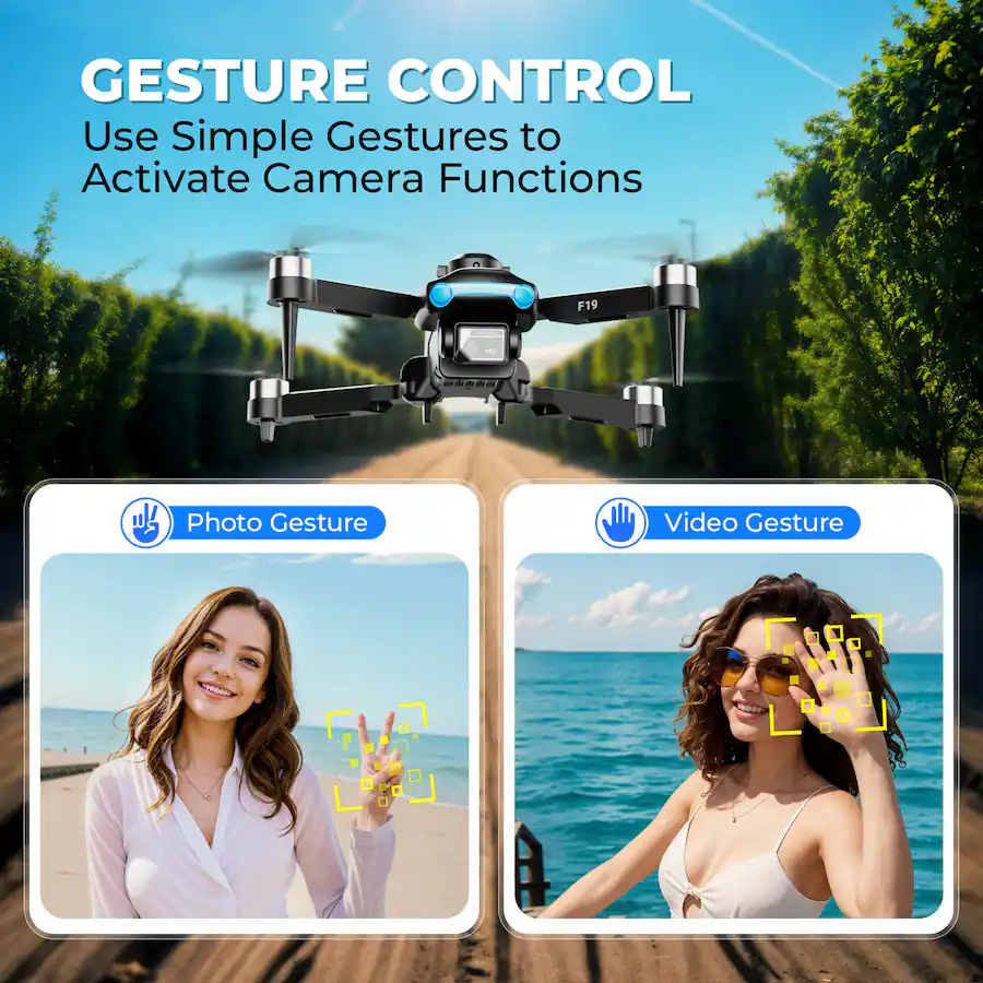 Contixo F19 Arvo Foldable Drone with 1080p HD Camera, Silver — Silver