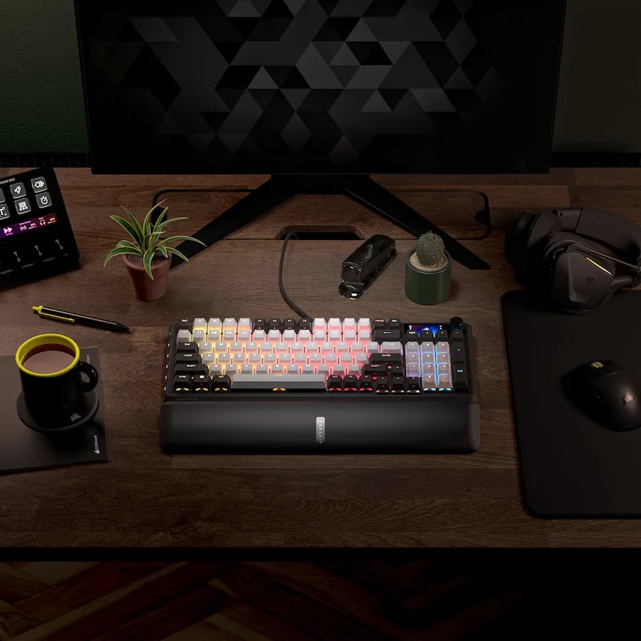 Corsair VANGUARD 96 RGB Wired Mechanical Gaming Keyboard (MLX Quantum Linear Switches), Dual Tone — Dual Tone