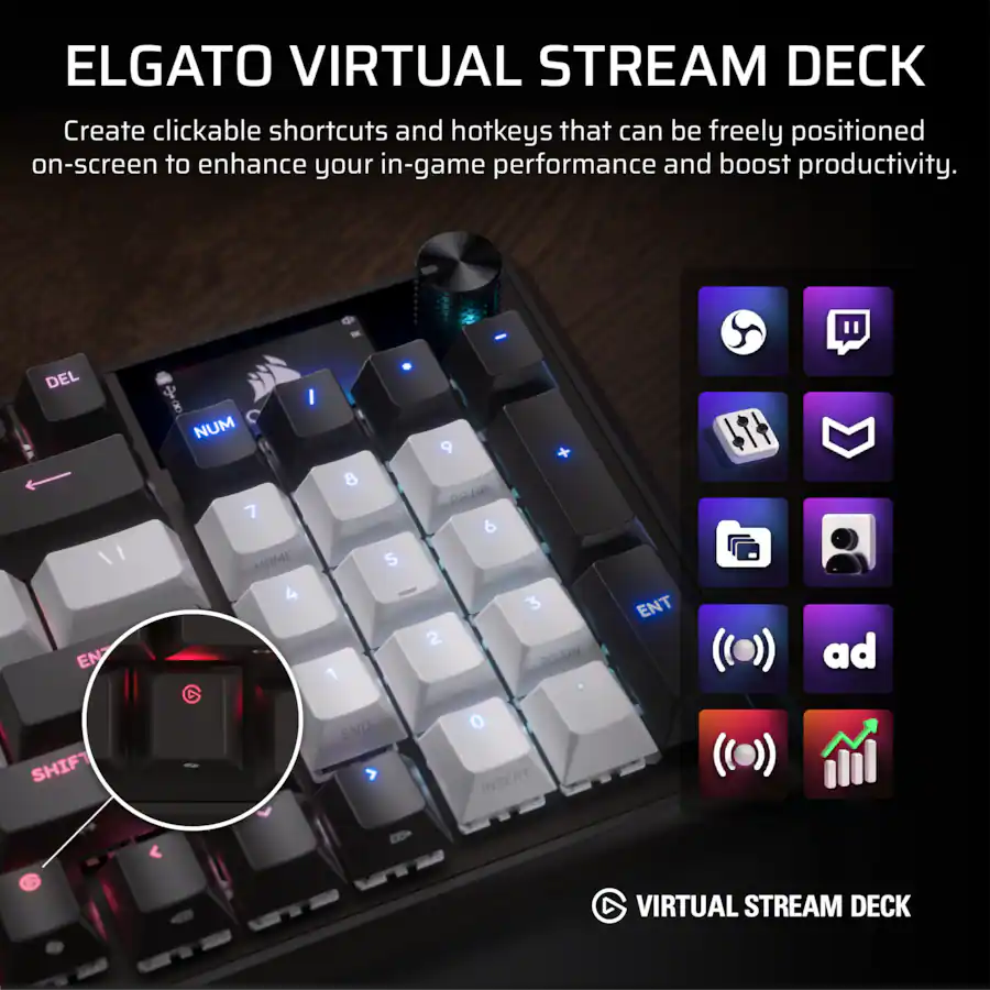 Corsair VANGUARD 96 RGB Wired Mechanical Gaming Keyboard (MLX Quantum Linear Switches), Dual Tone — Dual Tone