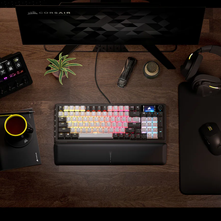 Corsair VANGUARD 96 RGB Wired Mechanical Gaming Keyboard (MLX Quantum Linear Switches), Dual Tone — Dual Tone