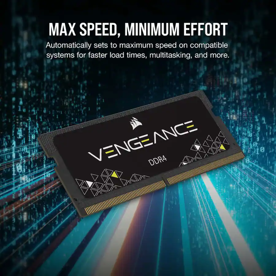 CORSAIR VENGEANCE Performance SODIMM Memory 32GB (2×16GB) DDR4-3200 CL22, Black — Black