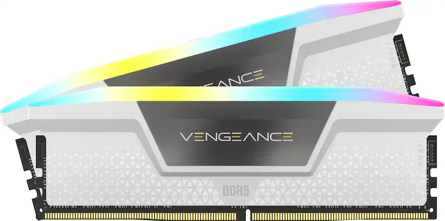 Corsair Vengeance RGB 32GB 2x16GB DDR5 6000 MHz C36 UDIMM Desktop Memory Black — White