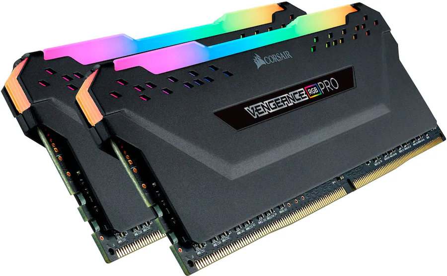 CORSAIR VENGEANCE RGB PRO 32GB (2x16GB) DDR4 3600MHz C18 UDIMM Desktop Memory, Black — Black