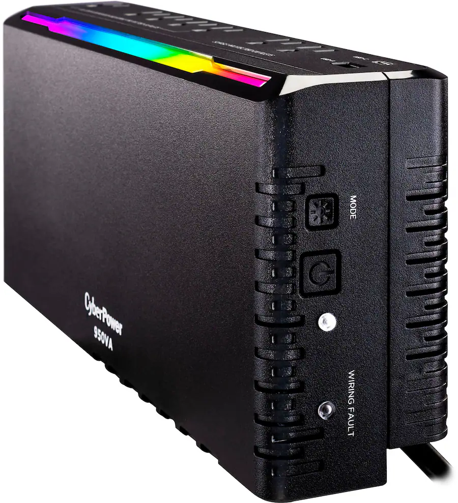 CyberPower GX950UC Gaming UPS System with RGB Lighting and USB Charging Ports, Black — Black