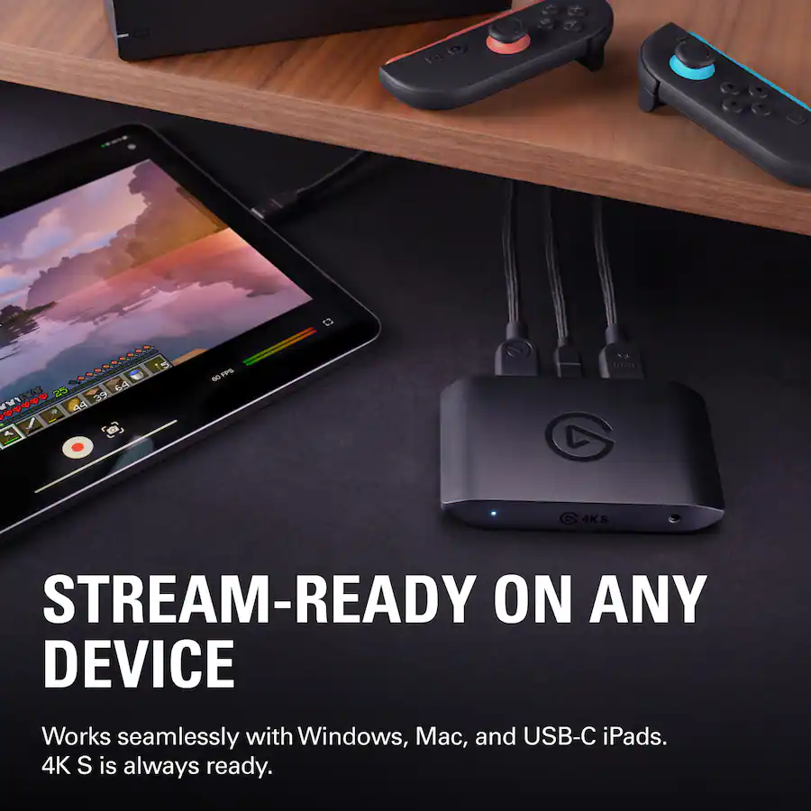 Elgato 4K S External Capture Card, Black — Black
