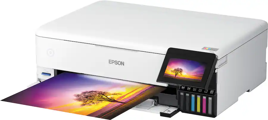 Epson EcoTank Photo ET-8550 All-in-One Wide-Format Supertank Printer, White — White