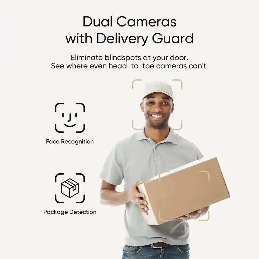 eufy Smart Wi-Fi E340 2K Wired & Battery Video Doorbell with Dual Cameras, Black — Black