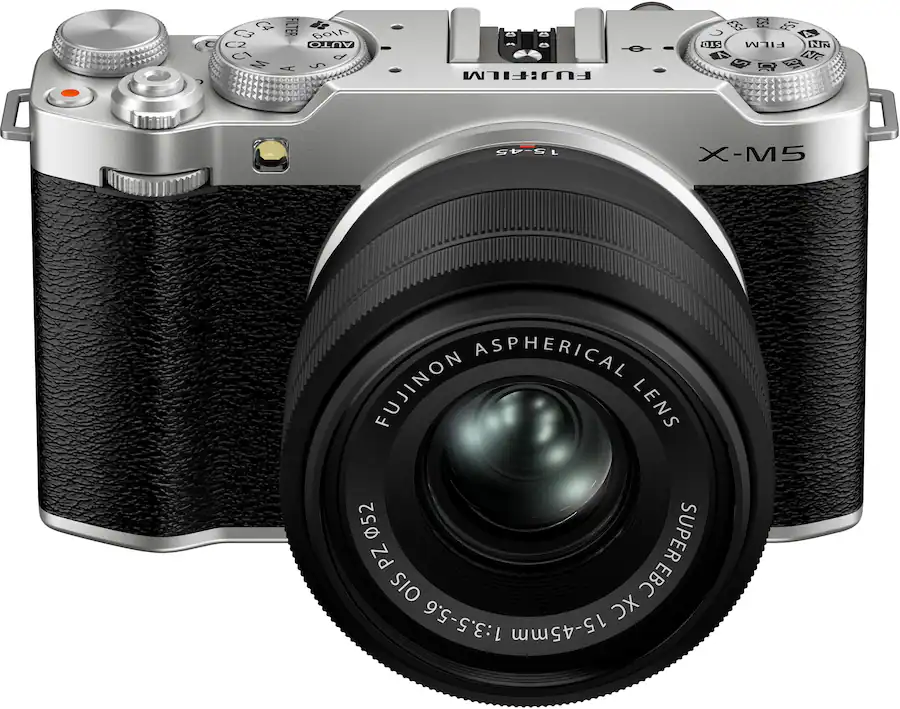 Fujifilm X-M5 Body with XC15-45mm F3.5-5.6 OIS PZ Lens Kit, Black — Silver