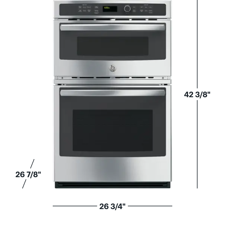 GE 27″ Single Electric Wall Oven with Built‑In Microwave, Stainless Steel — Stainless Steel