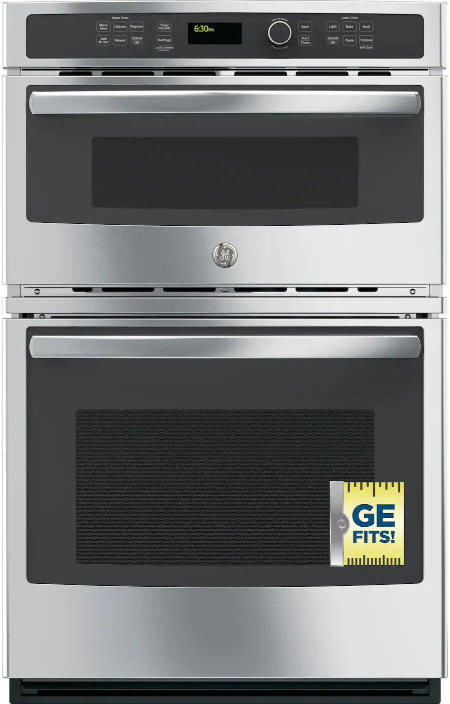 GE 27″ Single Electric Wall Oven with Built‑In Microwave, Stainless Steel — Stainless Steel