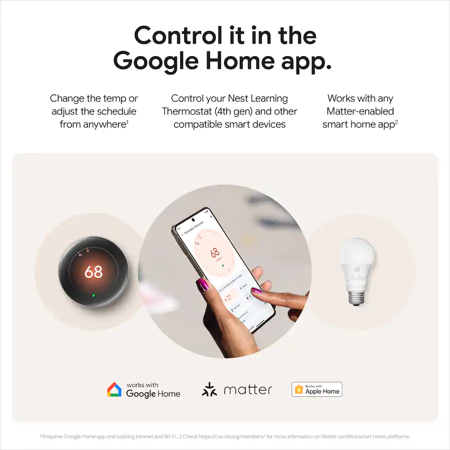 Google Nest Learning Thermostat 4th Gen with Nest Temperature Sensor 2nd Gen Polished Obsidian — Polished Obsidian