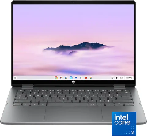 HP 14″ 2K Touchscreen 2-in-1 Chromebook Plus (Intel Core 3 N355, 8GB Memory, 256GB UFS), Meteor Silver