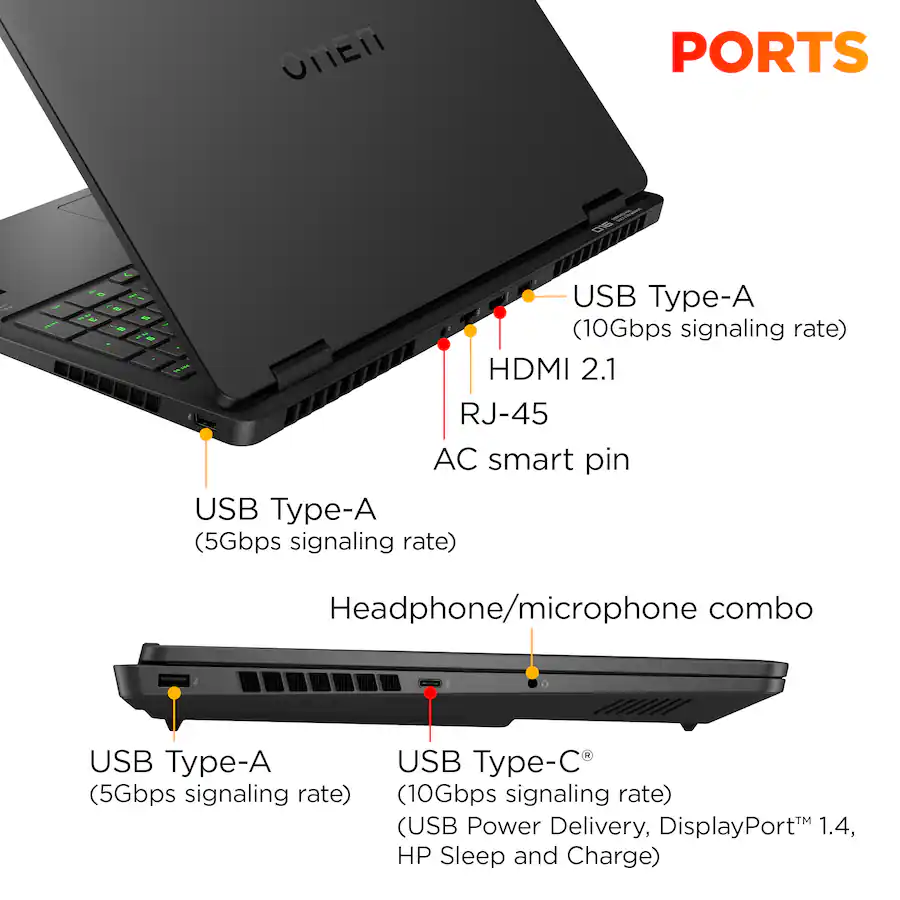 HP OMEN 16 2K 144Hz Gaming Laptop AMD Ryzen 9 8940HX, RTX 5060, 32GB DDR5 Memory, 1TB SSD, Shadow Black — Shadow Black