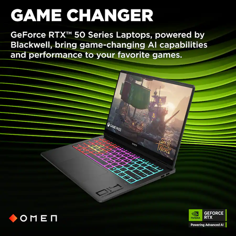 HP OMEN Transcend 14″ 120Hz 3K OLED Gaming Laptop, Intel® Core™ Ultra 9 285H, 32GB Memory, NVIDIA® GeForce RTX™ 5070, 1TB SSD, Shadow Black — Shadow Black