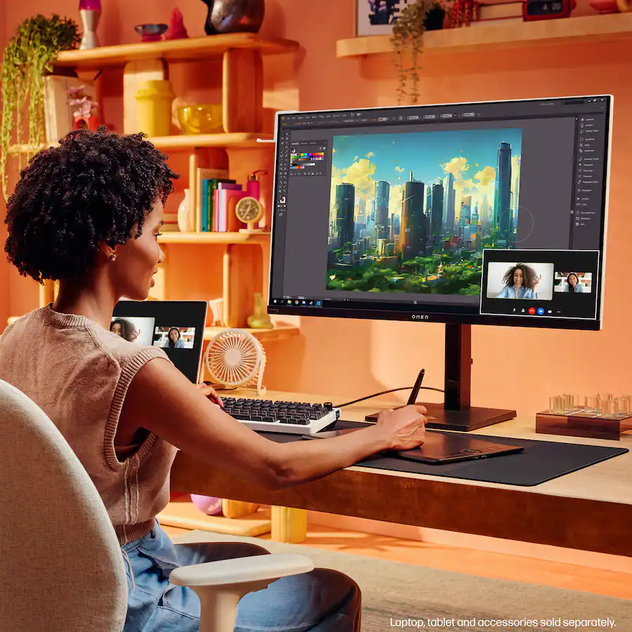 HP OMEN Transcend 31.5″ QD-OLED 4K UHD 240Hz Gaming Monitor, Black/White — Black/White