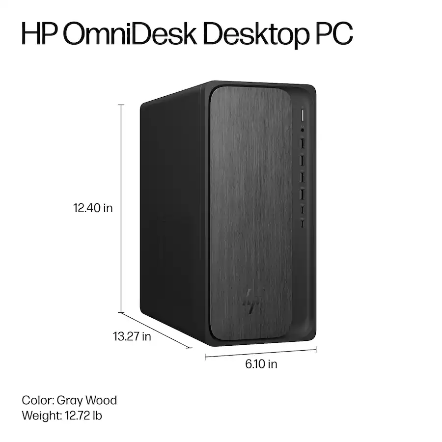HP OmniDesk Desktop AMD Ryzen 7 8700G 16GB DDR5 1TB SSD Gray Wood — Gray Wood