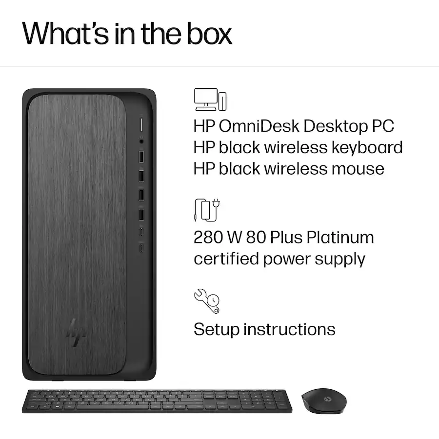 HP OmniDesk Desktop AMD Ryzen 7 8700G 16GB DDR5 1TB SSD Gray Wood — Gray Wood