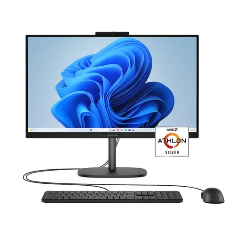 HP OmniStudio 23.8″ Full HD All-in-One Desktop PC, AMD Athlon Silver 10, 8GB Memory, 256GB SSD, Jet Black
