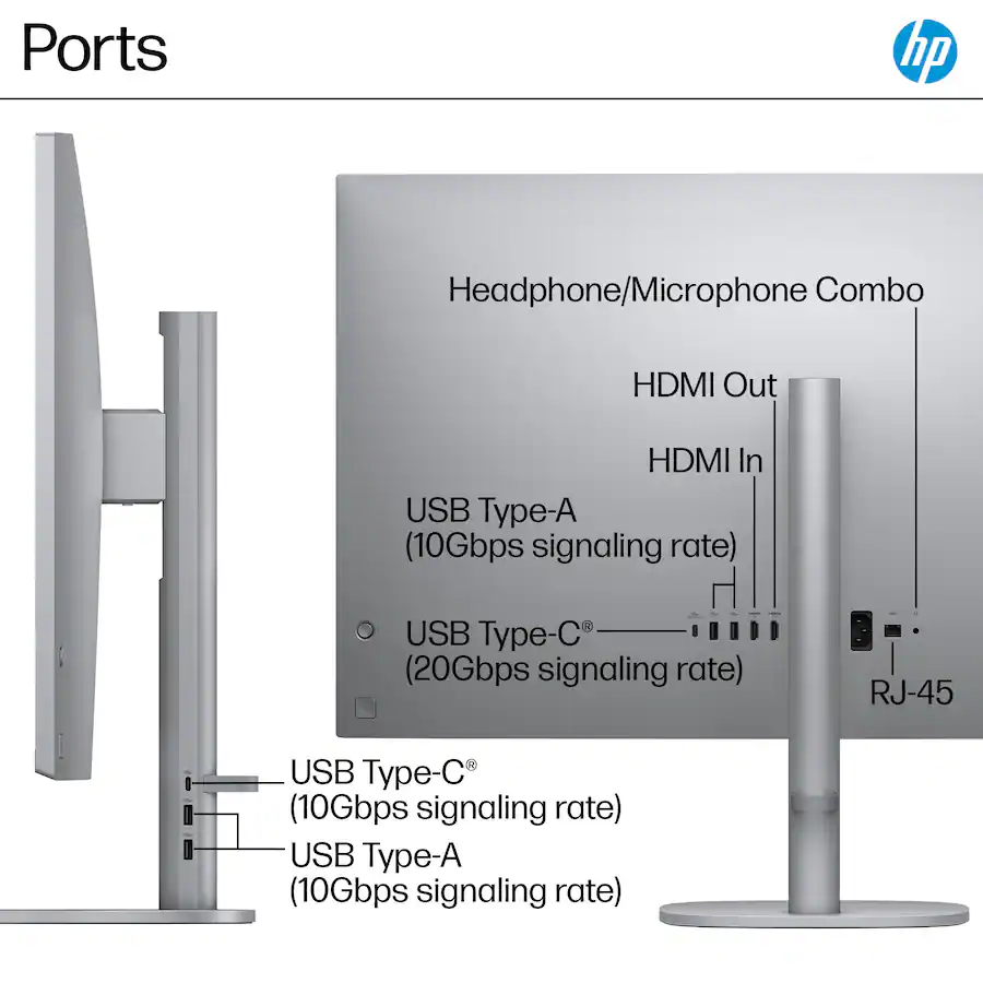 HP OmniStudio X Copilot+ PC 31.5″ 4K UHD All-in-One Desktop, Intel Core Ultra 7 258V, 32GB Memory, 1TB SSD, Meteor Silver — Meteor Silver