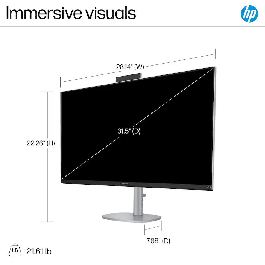 HP OmniStudio X Copilot+ PC 31.5″ 4K UHD All-in-One Desktop, Intel Core Ultra 7 258V, 32GB Memory, 1TB SSD, Meteor Silver — Meteor Silver