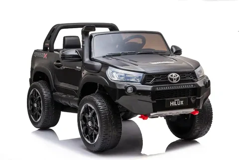Hyper Toyota Hilux 12V 2‑Seat Ride‑On Truck – 4 MPH Max Speed, Front & Rear Lights, Storage Compartments, Black/Grey