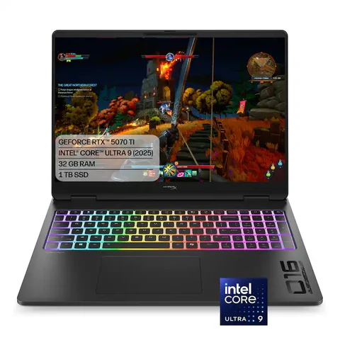 HyperX OMEN Max 16″ 2K OLED Gaming Laptop (2026), Intel® Core™ Ultra 9 290HX, 32GB Memory, NVIDIA® GeForce RTX™ 5070 Ti, 1TB SSD, Shadow Black