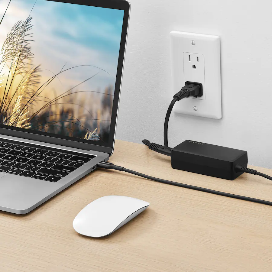 Insignia 65W 8 ft. Laptop Power Adapter for USB-C Devices, Black — Black