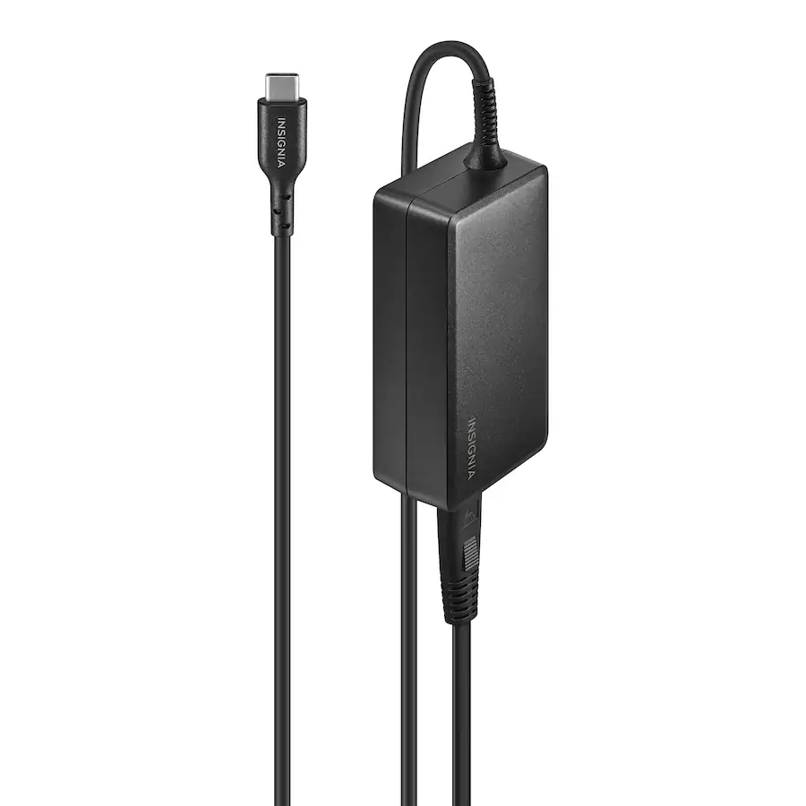Insignia 65W 8 ft. Laptop Power Adapter for USB-C Devices, Black — Black
