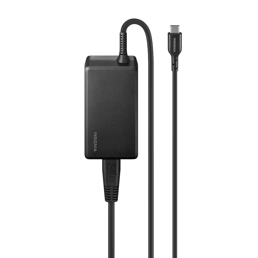 Insignia 65W 8 ft. Laptop Power Adapter for USB-C Devices, Black — Black