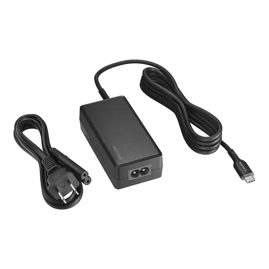 Insignia 65W 8 ft. Laptop Power Adapter for USB-C Devices, Black — Black