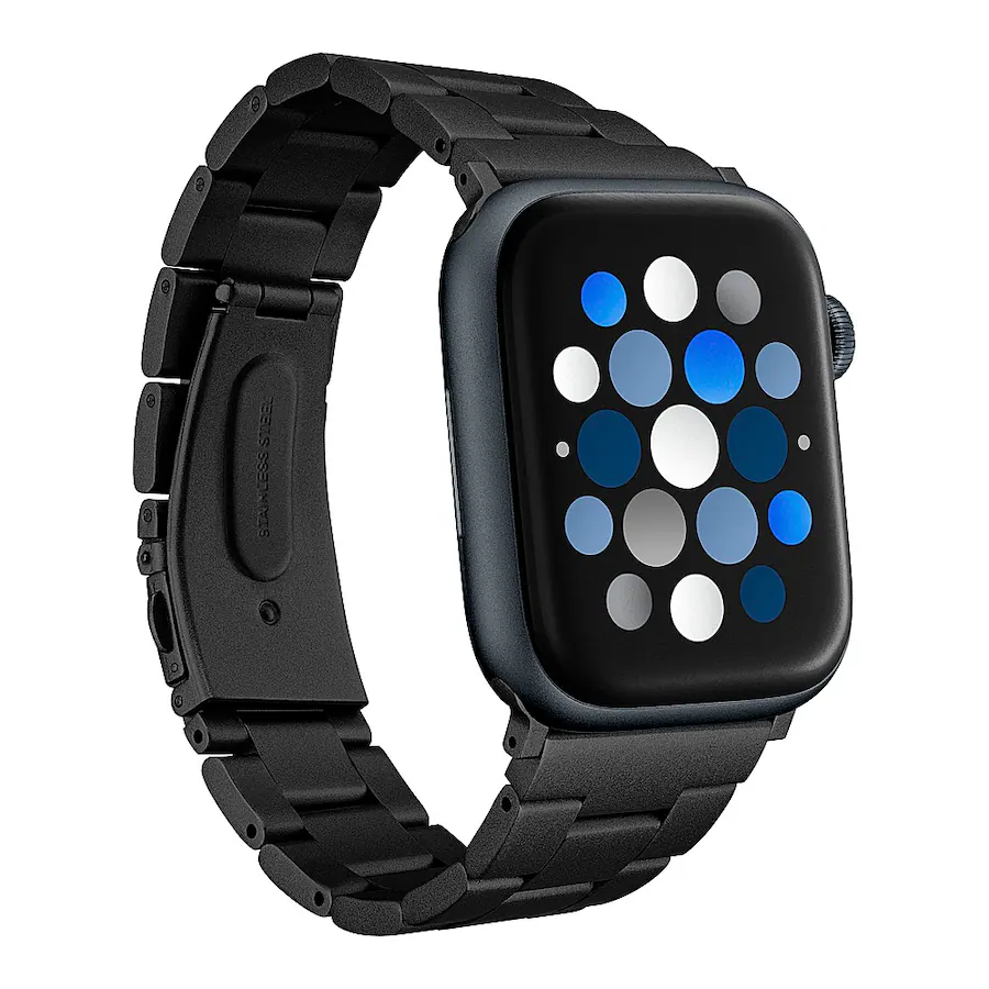 Insignia Stainless Steel Link Band for Apple Watch 42mm/44mm/45mm/46mm and Apple Watch Ultra 49mm (All Series) — Black