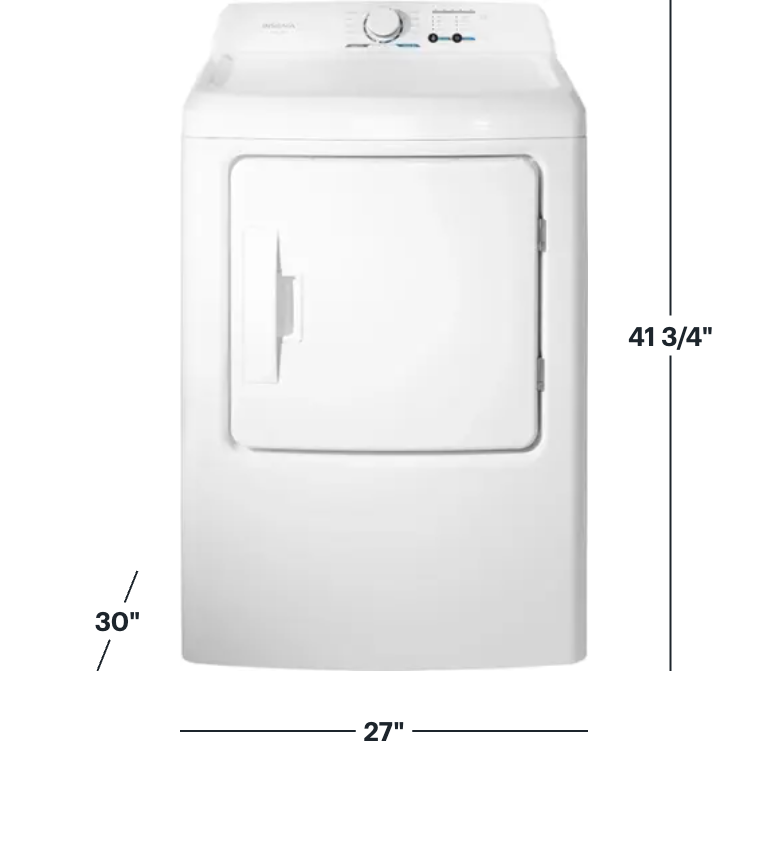 Insignia™ 6.7 cu. ft. Electric Dryer with Sensor Dry, White — White