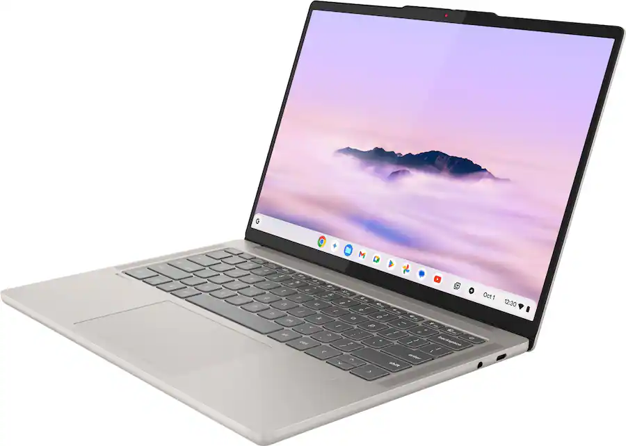 Lenovo Chromebook Plus 14″ OLED 2K Touchscreen Laptop with Gemini, MediaTek Kompanio Ultra 910, 16GB Memory, 256GB UFS, Seashell — Seashell