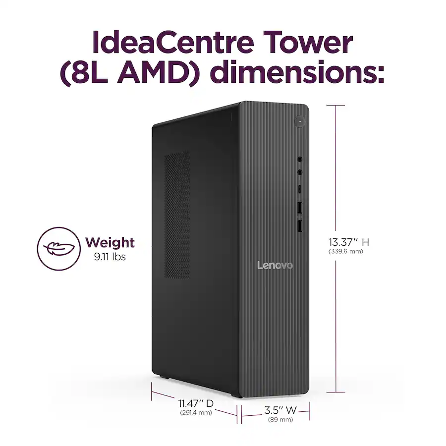 Lenovo IdeaCentre Tower 8 Desktop AMD Ryzen 7 250, 16GB Memory, 1TB SSD, Luna Grey — Luna Grey
