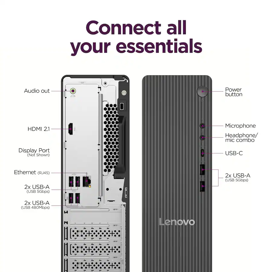 Lenovo IdeaCentre Tower 8 Desktop AMD Ryzen 7 250, 16GB Memory, 1TB SSD, Luna Grey — Luna Grey