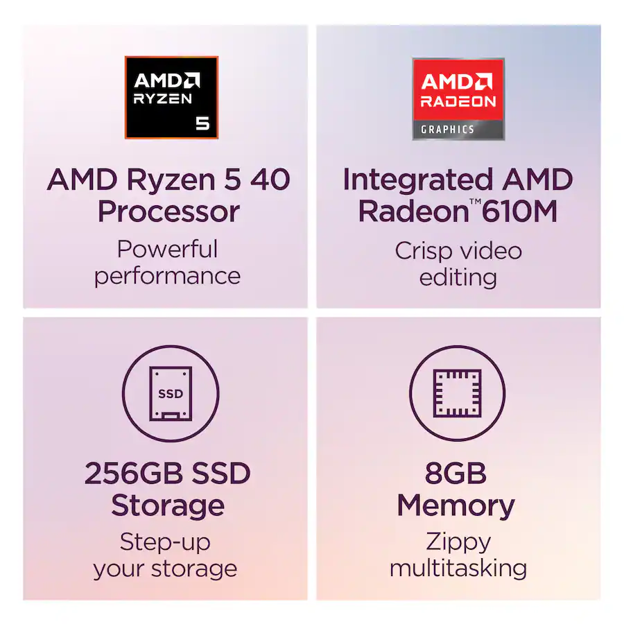 Lenovo IdeaPad Slim 3 15.6″ Full HD Laptop (AMD Ryzen 5 40, 8GB Memory, 256GB Storage), Abyss Blue